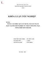 Nâng cao hiệu quả sử dụng tài sản ngắn hạn tại doanh nghiệp tư nhân thương mại tổng hợp kim thành 