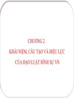 KHÁI NIỆM, cấu tạo và HIỆU lực của đạo luật hình sự ở việt nam