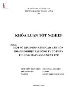Một số giải pháp nâng cao văn hóa doanh nghiệp tại công ty cổ phần thương mại và sản xuất TPC 