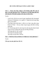 ĐỀ CƯƠNG MÔN ĐẠI CƯƠNG LASER Y HỌC