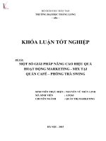 Một số giải pháp nâng cao hiệu quả hoạt động marketing mix tại quán cafe   phòng trà SWING 
