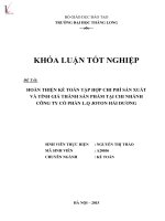Hoàn thiện kế toán tập hợp chi phí sản xuất và tính giá thành sản phẩm tại chi nhánh công ty cổ phần l q joton hải dương 