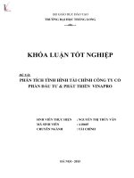 Phân tích tình hình tài chính công ty cổ phần đầu tư  phát triển VINAPRO 