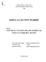 Xây dựng văn hóa doanh nghiệp tại công ty TNHH đức dương 