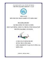 Sự hài lòng chất lượng đào tạo trung tâm ngoại ngữ trường đại học an giang 2015