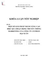 Một số giải pháp nhằm nâng cao hiệu quả hoạt động truyền thông marketing tại công ty cổ phần đại xuân 