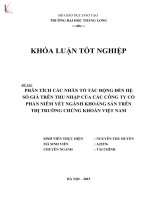 Phân tích các nhân tố tác động đến hệ số giá trên thu nhập của các công ty cổ phần niêm yết ngành khoáng sản trên thị trường chứng khoán việt nam 