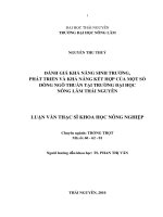 Đánh Giá Khả Năng Sinh Trưởng, Phát Triển Và Khả Năng Kết Hợp Của Một Số Dòng Ngô Thuần Tại Trường Đại Học Nông Lâm Thái Nguyên