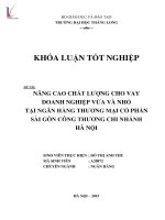 Nâng cao chất lượng cho vay doanh nghiệp nhỏ và vừa tại ngân hàng thương mại cổ phần sài gòn công thương chi nhánh hà nội 