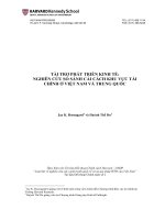 TÀI TRỢ PHÁT TRIỂN KINH TẾ NGHIÊN CỨU SO SÁNH CẢI CÁCH KHU VỰC TÀI CHÍNH Ở VIỆT NAM VÀ TRUNG QUỐC