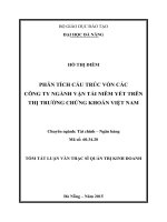 PHÂN TÍCH CẤU TRÚC VỐN CÁC CÔNG TY NGÀNH VẬN TẢI NIÊM YẾT TRÊN THỊ TRƯỜNG CHỨNG KHOÁN VIỆT NAM
