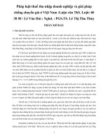 Pháp luật thuế thu nhập doanh nghiệp và giải pháp chống chuyển giá ở Việt Nam