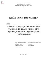 Nâng cao hiệu quả sử dụng vốn tại công ty TNHH dược phẩm và dịch vụ y tế phương đông 