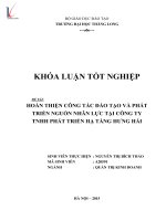 Hoàn thiện công tác đào tạo và phát triển nguồn nhân lực tại công ty TNHH phát triển hạ tầng hưng hải 