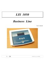 Catalogue,thông số kỹ thuật Thiết bị laser điện trị liệu LIS 1050