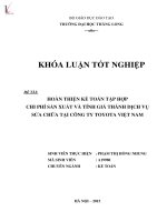 Hoàn thiện kế toán tập hợp chi phí sản xuất và tính giá thành dịch vụ sửa chữa tại công ty toyota việt nam 