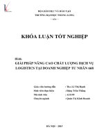Giải pháp nâng cao chất lượng dịch vụ logistics tại doanh nghiệp tư nhân 668 