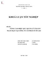 Nâng cao hiệu quả quản lý tài sản ngắn hạn tại công ty cổ phần ô tô ASC 