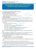 KINH NGHIỆM  PHƯƠNG PHÁP GIẢI BÀI TẬP DI TRUYỀN XÁC SUẤT, KIỂU GEN, GIAO TỬ