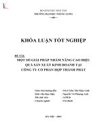 Một số giải pháp nhằm nâng cao hiệu quả sản xuất kinh doạnh tại công ty cổ phần hợp thành phát 