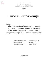 Nâng cao chất lượng cho vay trung và dài hạn đối với doanh nghiệp tại ngân hàng thương mại cổ phần xuất nhập khẩu việt nam chi nhánh ba đình 