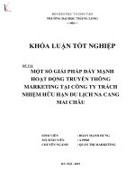 Một số giải pháp đẩy mạnh hoạt động truyền thông marketing tại công ty TNHH du lịch na cang mai châu 