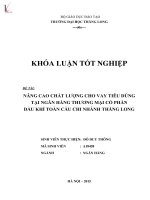 Nâng cao chất lượng cho vay tiêu dùng tại ngân hàng thương mại cổ phần dầu khí toàn cầu chi nhánh thăng long 