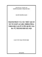 Thành phần và cấu trúc quần xã ve giáp (acari oribatida) theo độ cao ở vườn quốc gia ba vì, thành phố hà nội