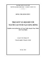TRỢ GIÚP XÃ HỘI ĐỐI VỚI NGƯỜI CAO TUỔI TẠI CỘNG ĐỒNG