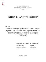 Nâng cao hiệu quả cho vay ngắn hạn tại ngân hàng thương mại cổ phần kỹ thương VIệt nam phòng giao dịch phùng xá 