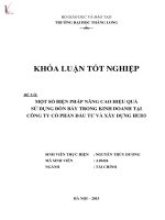 Một số biện pháp nâng cao hiệu quả sử dụng đòn bẩy trong kinh doanh tại công ty cổ phần đầu tư và xây dựng HUD3 