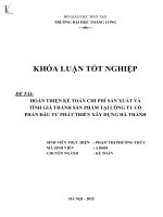 Hoàn thiện kế toán tập hợp chi phí sản xuất và tính giá thành sản phẩm tại công ty cổ phần đầu tư phát triển xây dựng hà thành 