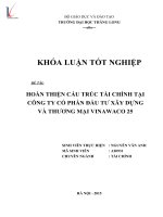 Hoàn thiện cấu trúc tài chính tại công ty cổ phần đầu tư xây dựng và thương mại vinawaco 25 