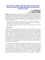 BÀI TOÁN LỰA CHỌN VỊ TRÍ CẢNG TRUNG CHUYỂN THAN CHO CÁC TRUNG TÂM NHI ỆT ĐIỆN KHU VỰC ĐỒNG BẰNG SÔNG CỬU LONG