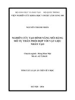 Nghiên cứu tạo hình nâng mũi bằng mô tự thân phối hợp với vật liệu nhân tạo
