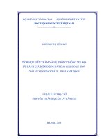 tích hợp viễn thám và hệ thống thông tin địa lý đánh giá biến động đất đai giai đoạn 2007  2013 huyện giao thủy, tỉnh nam định 