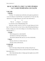 giáo án sinh học 6 bài 48  vai trò của thực vật và động vật đối với đời sống con người