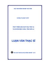 phát triển sản xuất rau trái vụ tại huyện mộc châu, tỉnh sơn la 