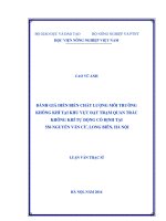 đánh giá diễn biến chất lượng môi trường không khí tại khu vực đặt trạm quan trắc không khí tự động cố định tại 556 nguyễn văn cừ, long biên, hà nội 