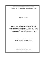 Khoa học và công nghệ với quá trình công nghiệp hóa, hiện đại hóa ở thành phố hồ chí minh hiện nay
