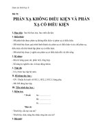 giáo án sinh học 8 bài 52  phản xạ có điều kiện và phản xạ không có điều kiện