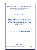 nghiên cứu ứng dụng một số vi sinh vật đối kháng nấm phytophthora infestans gâybệnh mốc sương trên cây cà chua