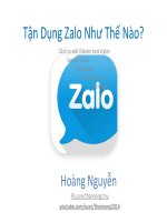 Bài giảng hướng dẫn marketing cho zalo