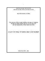 Ứng Dụng Công Nghệ Thông Tin Địa Lý Trong Đánh Giá Biến Động Rừng Tại Xã Quy Kỳ Huyện Định Hóa Tỉnh Thái Nguyên