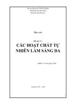 CÁC HOẠT CHẤT TỰ NHIÊN LÀM SÁNG DA
