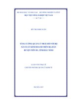 tăng cường quản lý thuế đối với hộ sản xuất kinh doanh trên địa bàn huyện tiên du, tỉnh bắc ninh 