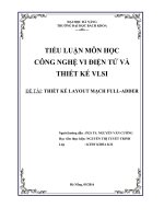 tiểu luận môn học CÔNG NGHỆ VI ĐIỆN TỬ VÀ THIẾT KẾ VLSI, đề tài: thiết kế layout mạch fulladder