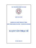 nghiên cứu hoàn thiện quy trình nuôi trồng nấm sò hương   pleurotus edodes