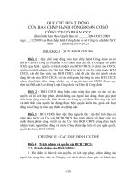 QUY CHẾ HOẠT ĐỘNG CỦA BAN CHẤP HÀNH CÔNG ĐOÀN CƠ SỞ  CÔNG TY CỔ PHẦN XYZ