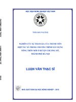 nghiên cứu sự tham gia của thành viên hợp tác xã trong chương trình xây dựng nông thôn mới ở huyện chương mỹ, thành phố hà nội 